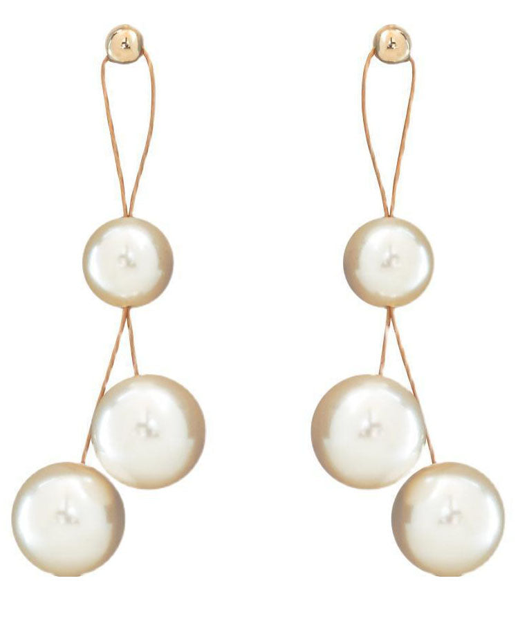 Art White Pearl S925 Silver Women's Drop Earrings