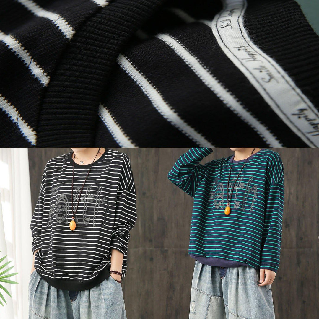 Art o neck cotton box top Fashion Ideas navy striped top fall - Omychic