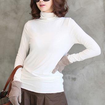 Art wild cotton high neck top silhouette Fashion Ideas white blouses - Omychic
