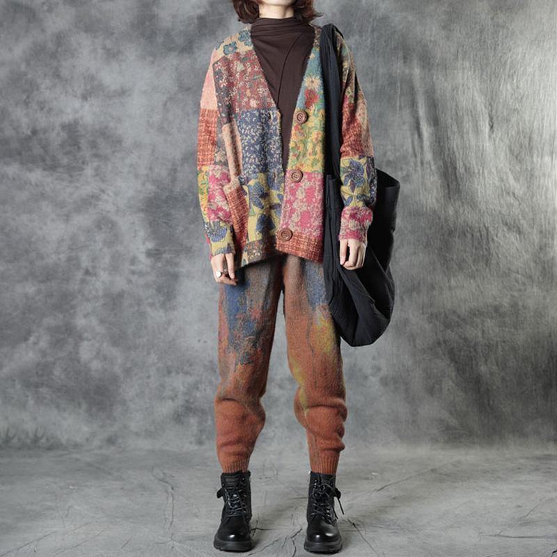 Spring Colorful Flower Knit Sweater Coat - Omychic