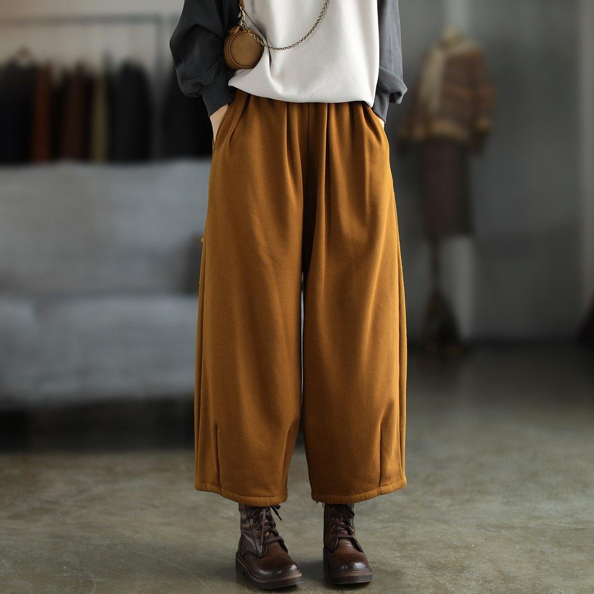 Spring Stylish Solid Pocket Wide Leg Pants - Omychic