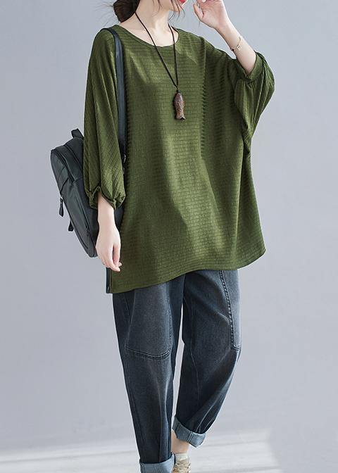 Beautifu Grass Green Shirt Tops Half Sleeve - Omychic
