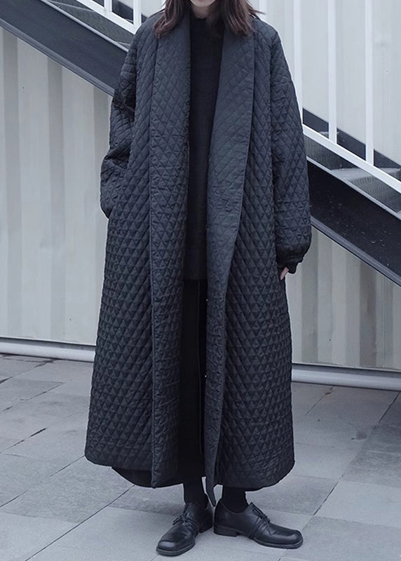 Beautiful Black Peter Pan Collar Oversized Fine Cotton Filled Puffers Jackets Winter - Omychic