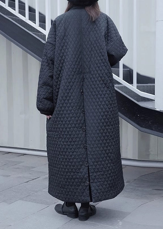 Beautiful Black Peter Pan Collar Oversized Fine Cotton Filled Puffers Jackets Winter - Omychic