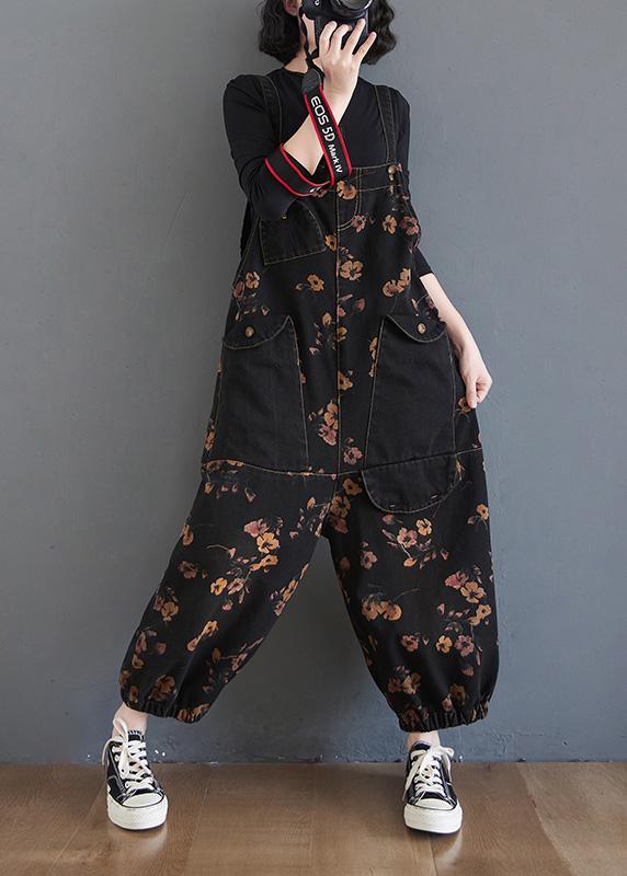 Beautiful Black Print High Waist Unique Spring Jumpsuit Pants ( Limited Stock) - Omychic