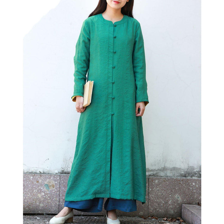 Beautiful Chinese Button Plus Size clothes For Women green Art jackets fall - Omychic