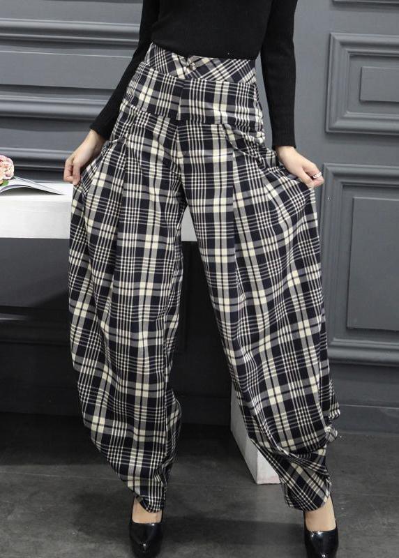 Beautiful Plaid Pockets Cargo Casual Fall Pants - Omychic