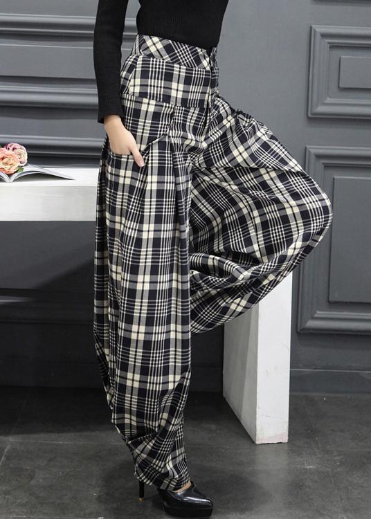 Beautiful Plaid Pockets Cargo Casual Fall Pants - Omychic