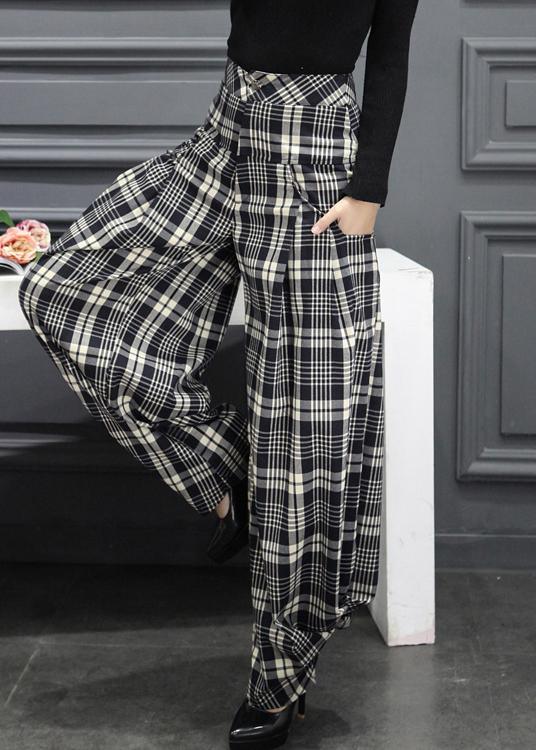 Beautiful Plaid Pockets Cargo Casual Fall Pants - Omychic