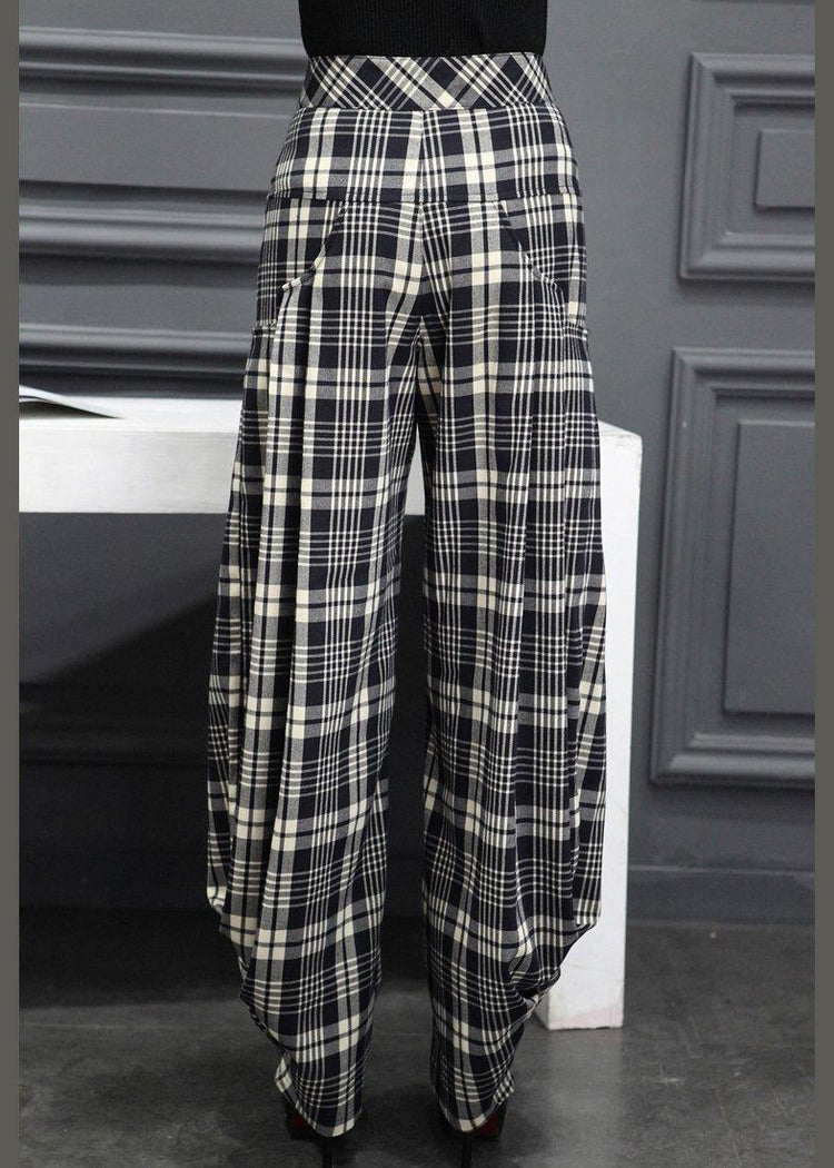 Beautiful Plaid Pockets Cargo Casual Fall Pants - Omychic