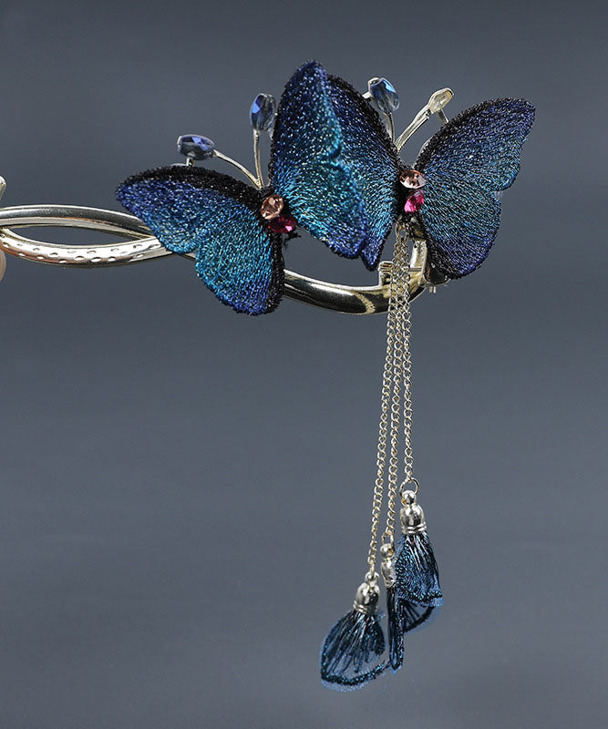 Beautiful Purple Alloy Butterfly Tassel Hairpin