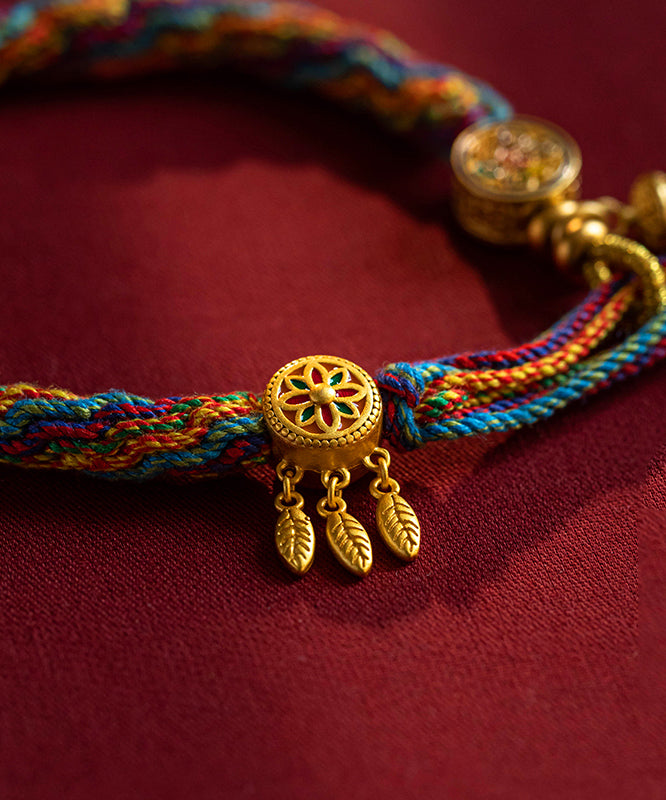 Beautiful Rainbow Alloy Floral Tassel Chain Bracelet - Omychic