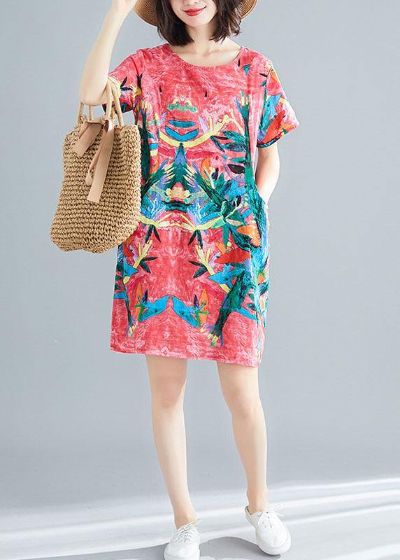 Beautiful Yellow Retro Print Summer Robe Dresses Short Sleeve - Omychic