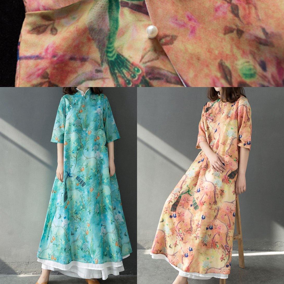 Beautiful false two piece linen dresses Fashion Ideas blue prints Dresses summer - Omychic