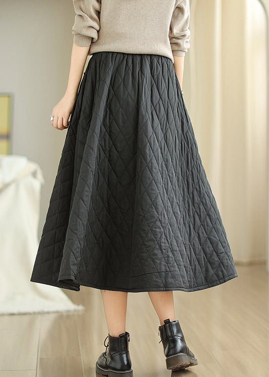 Black Pockets Fine Cotton Filled Skirts Exra Large Hem Winter