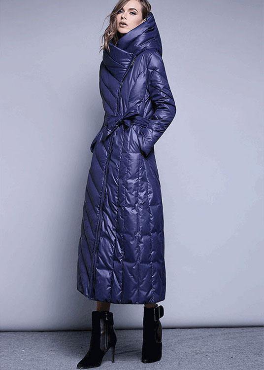 Black fashion Pockets Thick slim fit Winter lengthen Duck Down down coat - Omychic