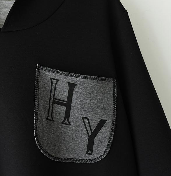 Black hooide cotton dresses letters print back causal coats pullover 2017 spring - Omychic