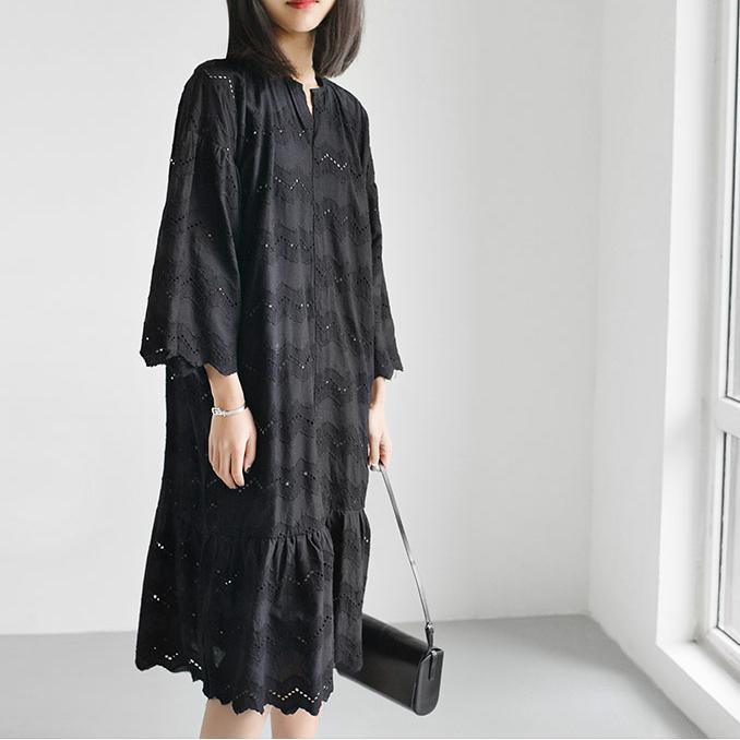Black lace dresses plus size lace caftans lace shirts blouses oversize - Omychic