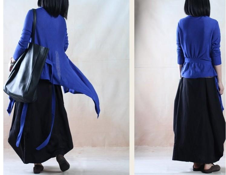 Black line skirt casual long maxi skirt plus size - The old Melody - Omychic