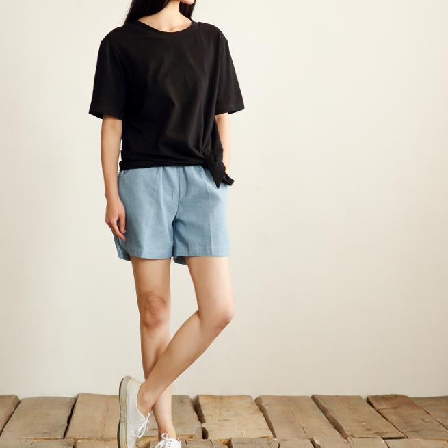Black loose casual summer t shirt cotton women blouse oversize - Omychic
