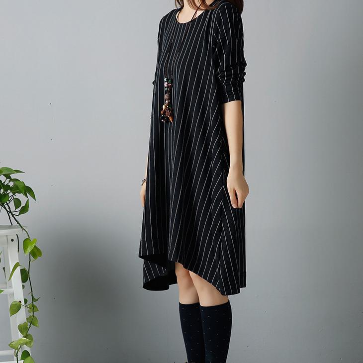 Black plus size winter dresses long blouses - Omychic