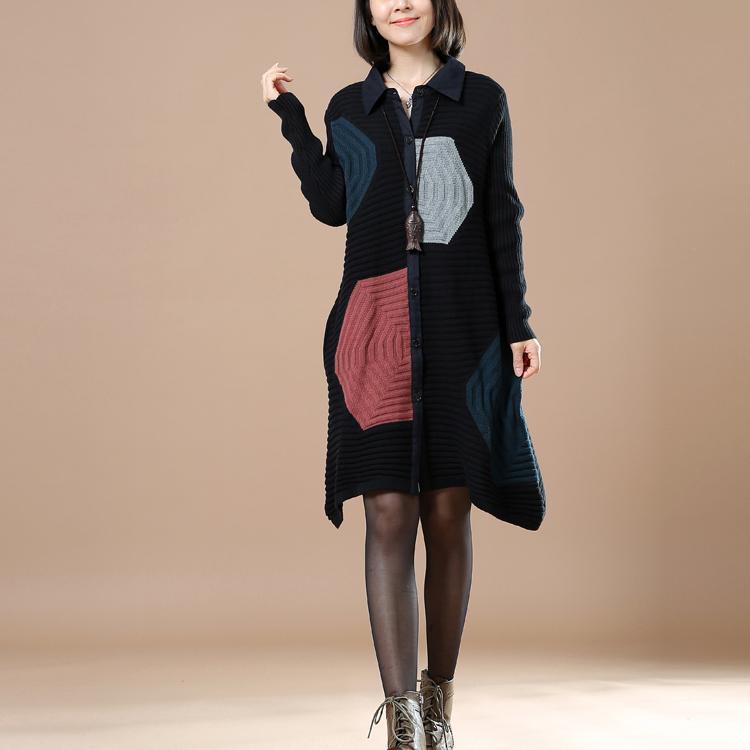 Black sweaters plus size woman knit coats outwear - Omychic