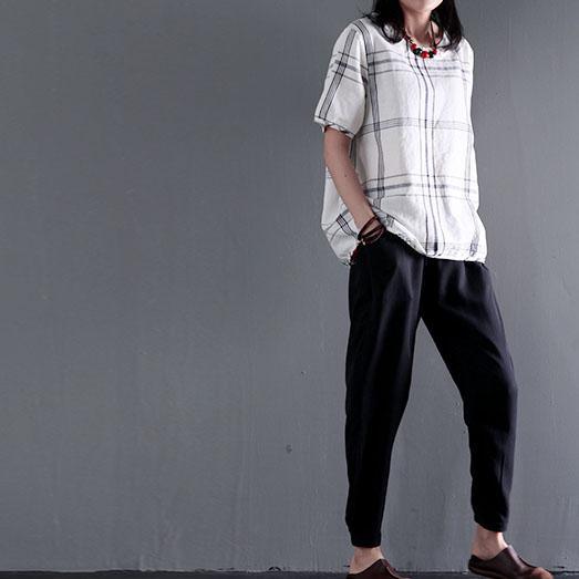 Black thin cotton pants long summer pants - Omychic
