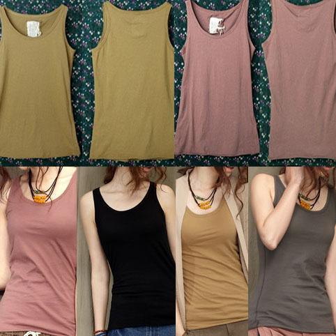 Blackish green cotton women tunic tank top shirt blouse - Omychic