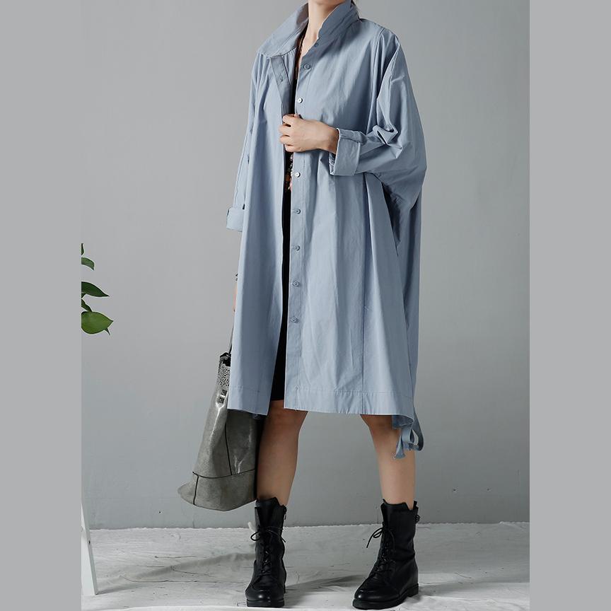 Blue oversize women coats trench cardigans - Omychic