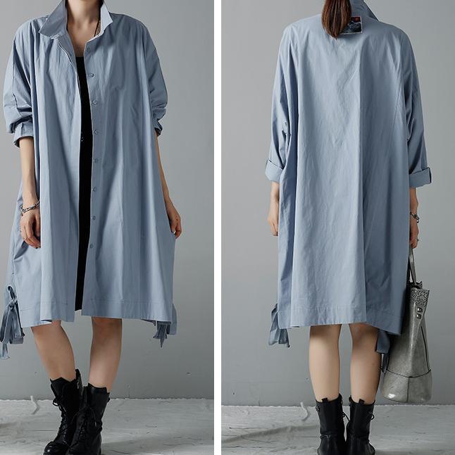 Blue oversize women coats trench cardigans - Omychic