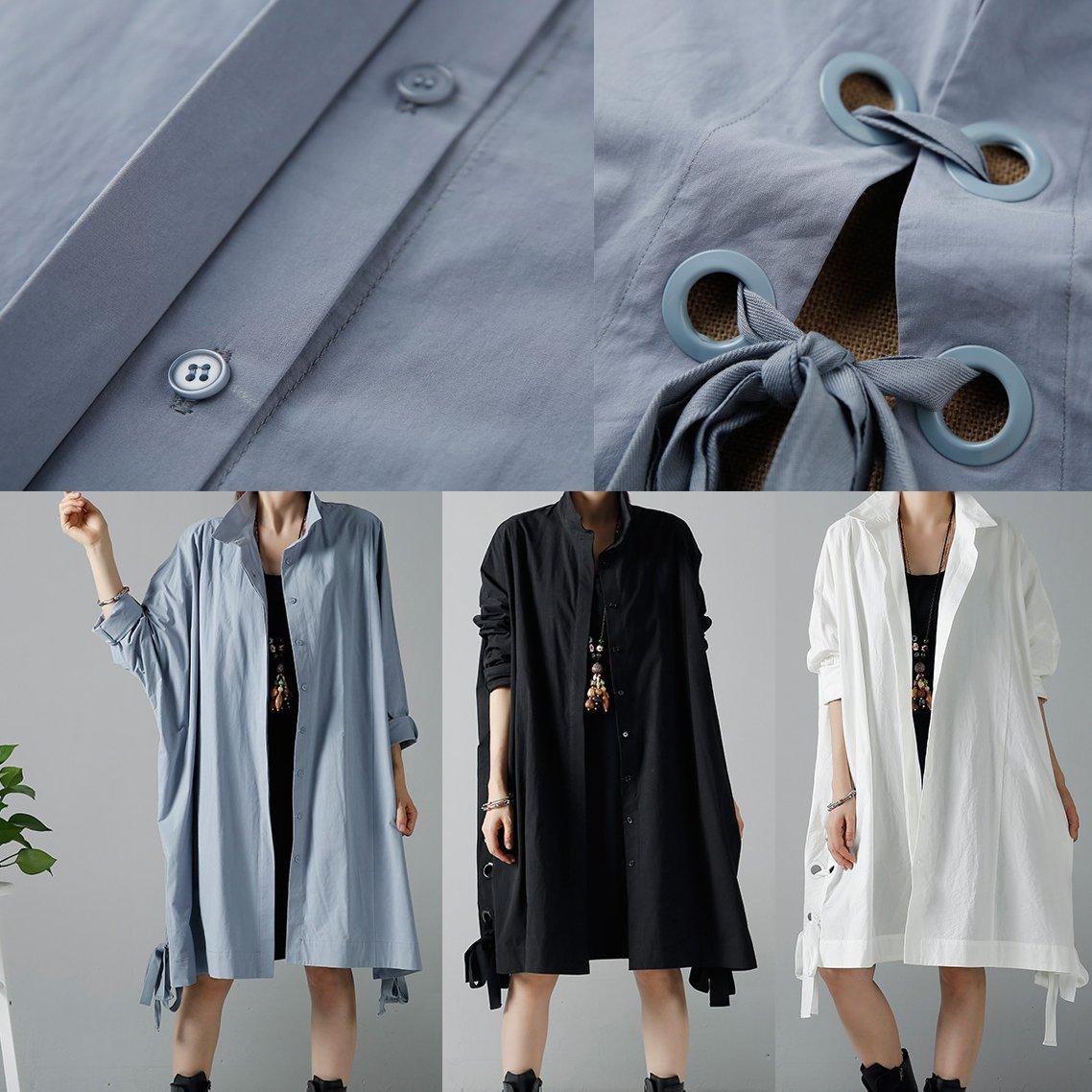 Blue oversize women coats trench cardigans - Omychic