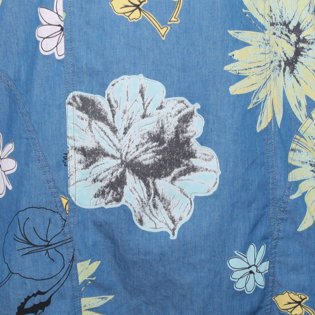 Blue sundress floral cotton dress plus size shift dress - Omychic