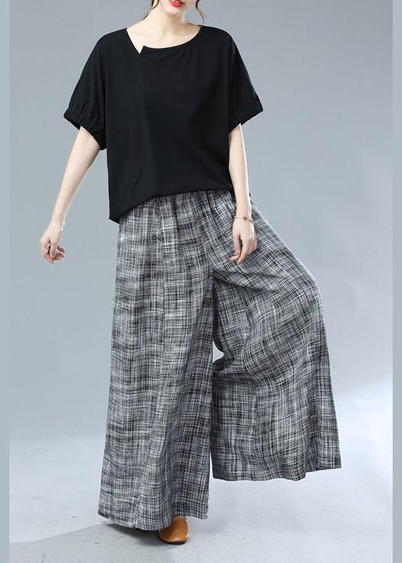 Bohemian Black Pockets Wide Leg Casual Fall Pants - Omychic