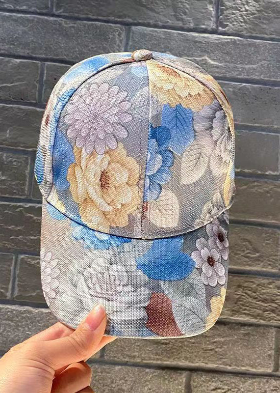 Bohemian Blue Floral Baseball Cap Hat
