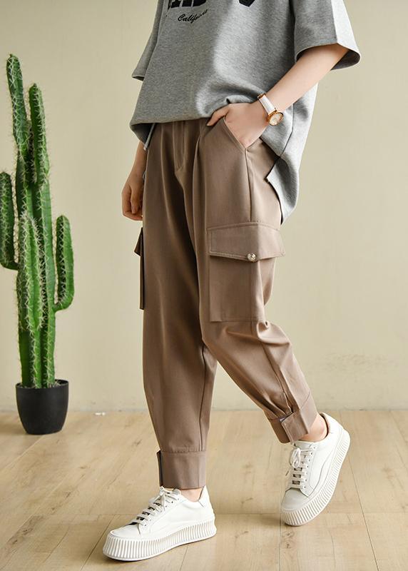 Bohemian Chocolate pockets Patchwork Cotton Pants - Omychic