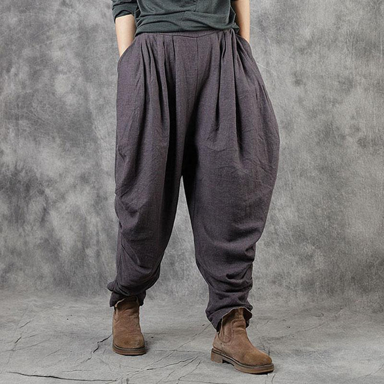 Bohemian Mulberry Pockets Casual Fall Linen Pants - Omychic