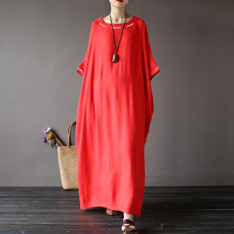 Bohemian embroidery linen summer dress Fashion Ideas red Dresses - Omychic