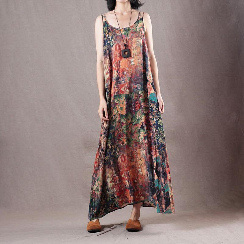 Bohemian multicolor clothes For Women Spaghetti Strap Vestidos De Lino summer Dresses - Omychic