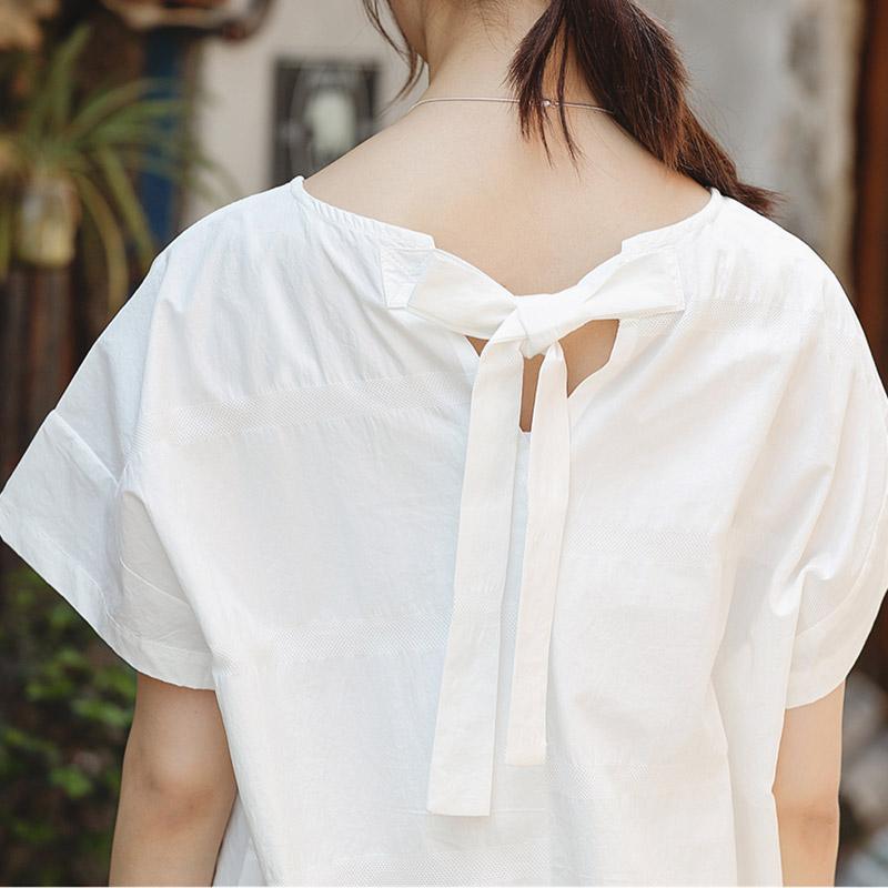 Bohemian o neck Ruffles Cotton tunics for women Wardrobes white Midi Dresses Summer - Omychic