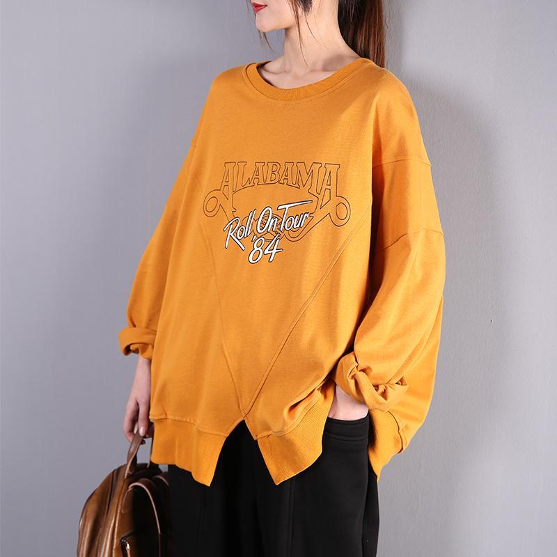 Bohemian o neck cotton clothes For Women Fabrics yellow print blouses - Omychic