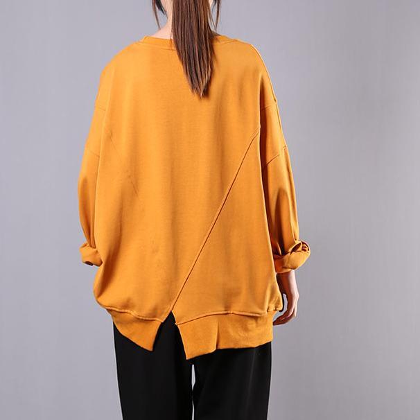 Bohemian o neck cotton clothes For Women Fabrics yellow print blouses - Omychic