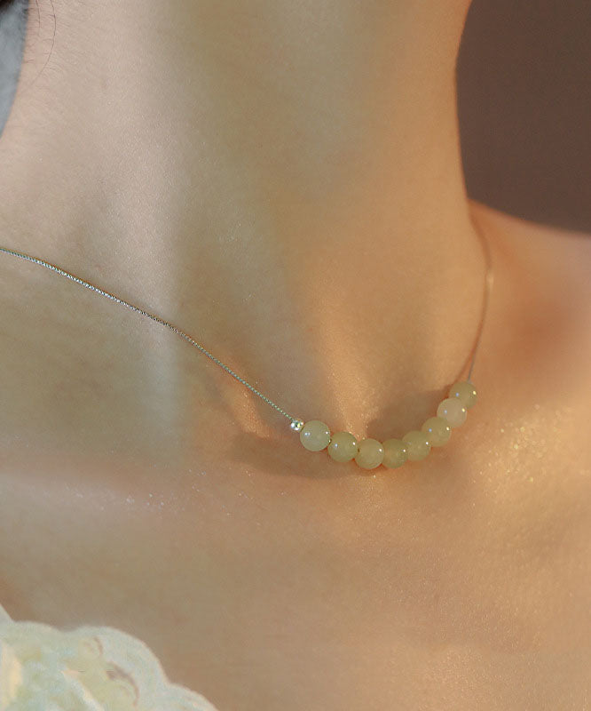 Boho Cyan Jade Gratuated Bead Necklace
