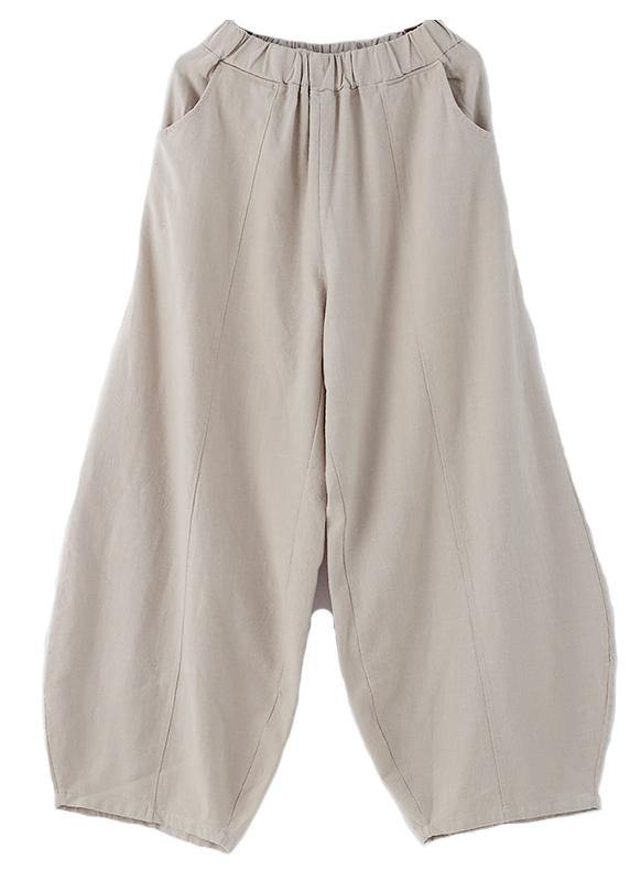 Boho Elastic Waist Harem Pants Khaki ( Limited Stock) - Omychic