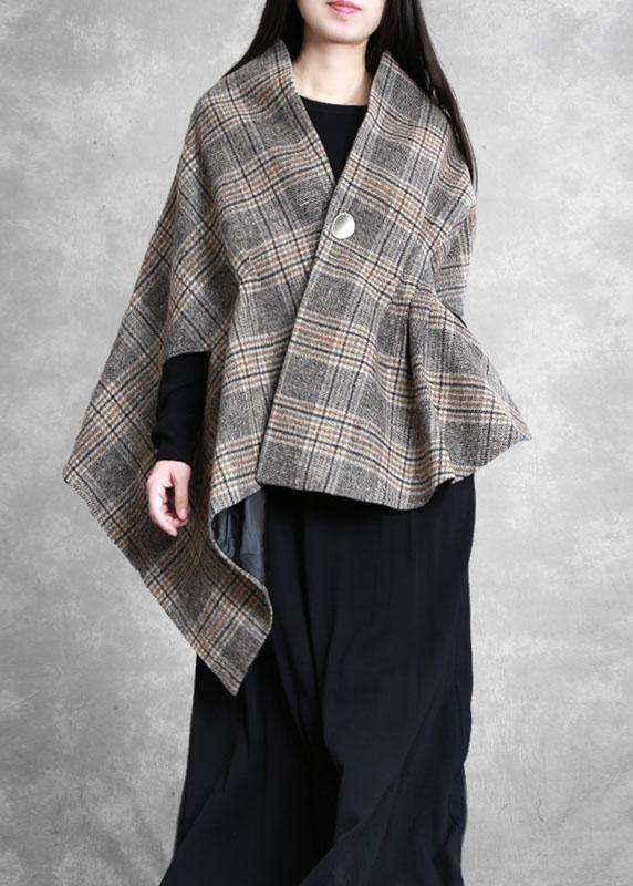 Boho Khaki Cloak Sleeves Asymmetrical Design Fall Top - Omychic