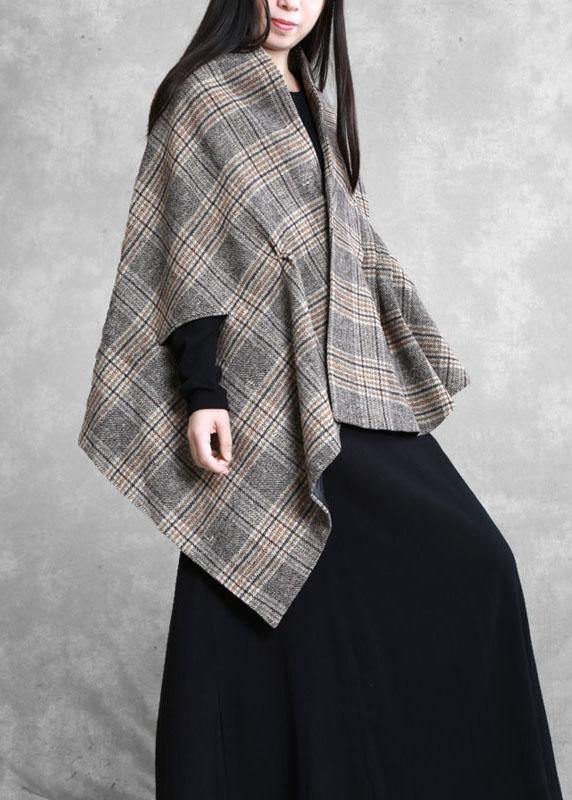 Boho Khaki Cloak Sleeves Asymmetrical Design Fall Top - Omychic