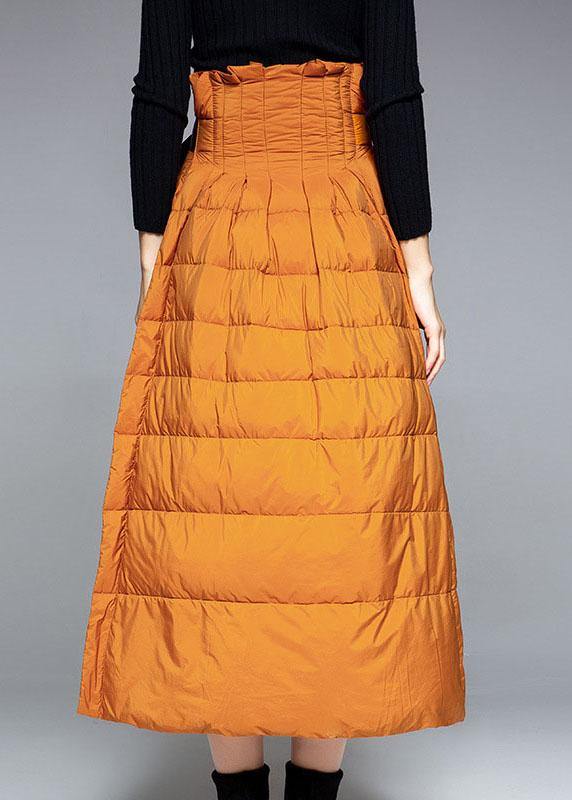 Boho Khaki Thick Warm low high design Winter Duck Down Skirts - Omychic