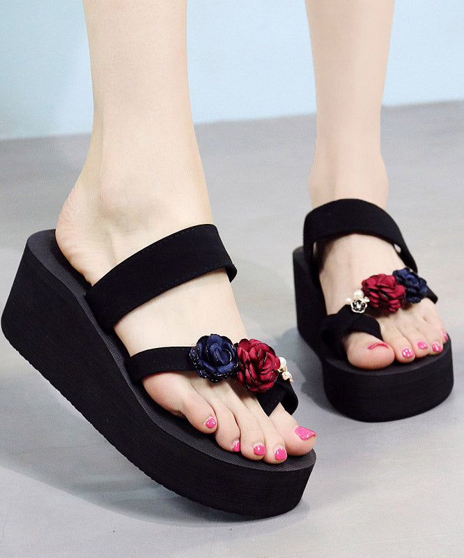 Boho Mulberry Rose Platform Breathable Mesh Slide Sandals