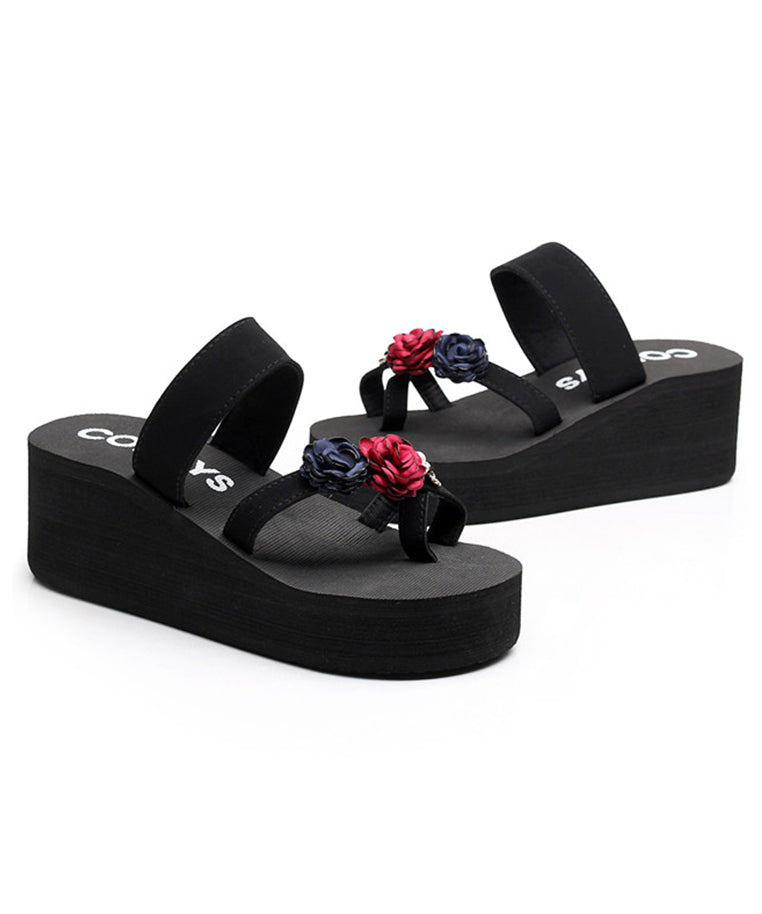 Boho Mulberry Rose Platform Breathable Mesh Slide Sandals