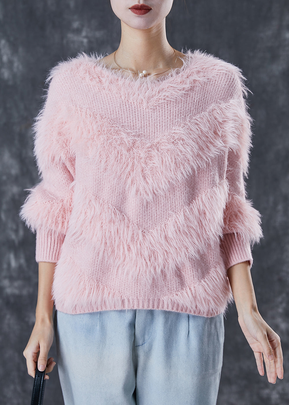 Boho Pink Tasseled Thick Knit Sweaters Winter