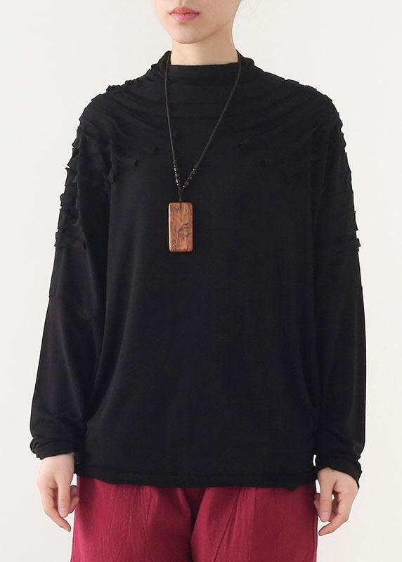 Boutique Black O-Neck Fall Cotton Cozy Sweater - Omychic
